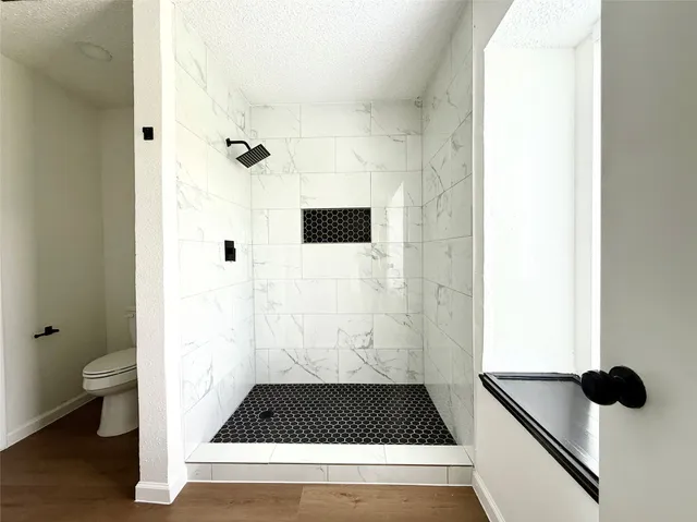a bathroom with a shower