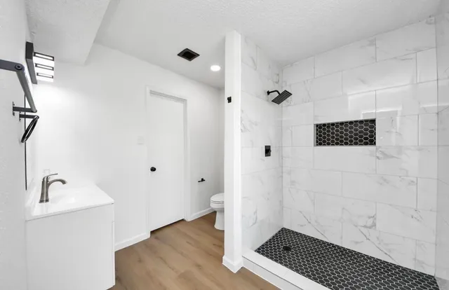 a bathroom with a shower