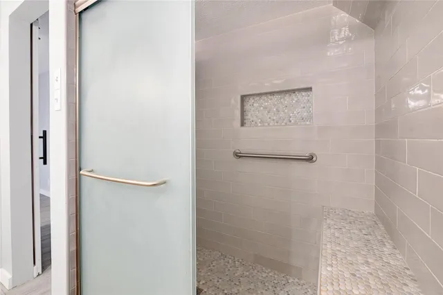 a bathroom with a shower