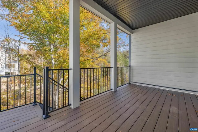 a view of a wooden deck