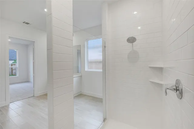 a bathroom with a shower