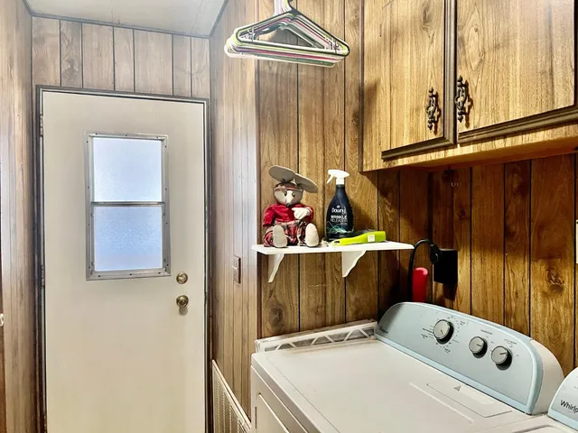 a utility room with a window