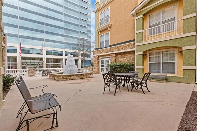 a view of a city with tall buildings