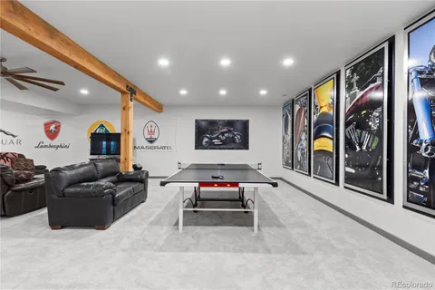 a living room with furniture and window