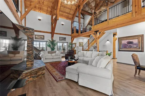 a living room with furniture