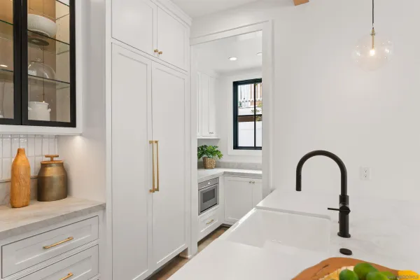 a bathroom with a sink and mirror