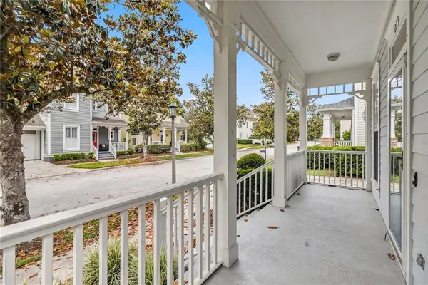 a view of street from balcony