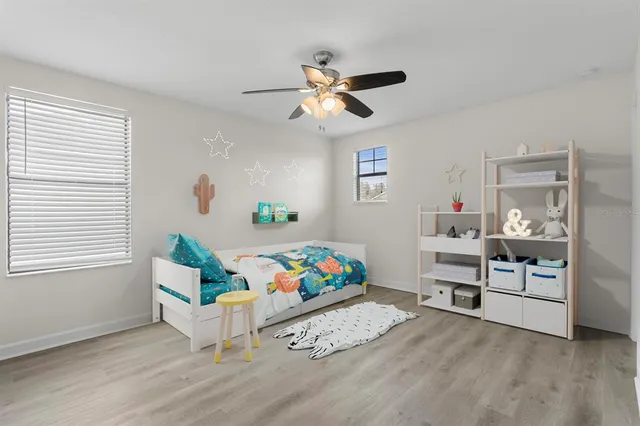 an aerial view of a house