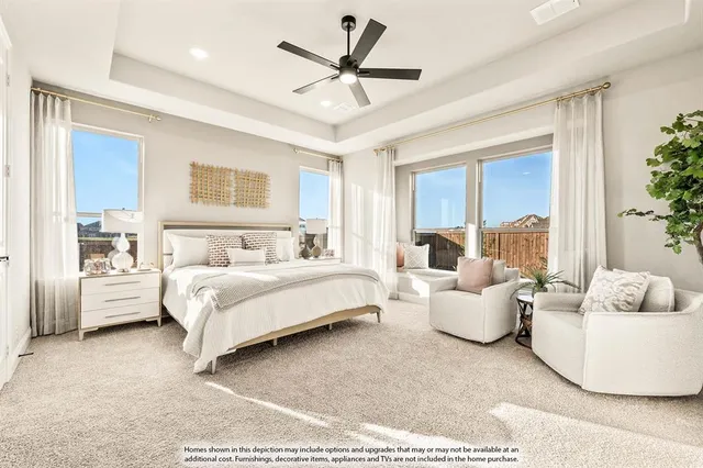 a bed room with a bed and a couch