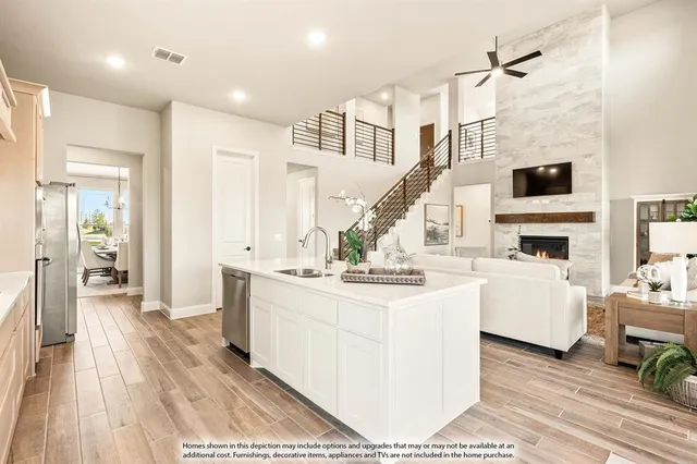 a view of living room with furniture and flat screen tv