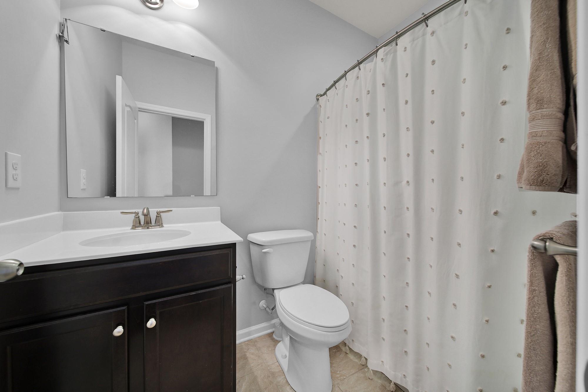 212 Butterfly Place Tega Cay, SC 29708 - Photo 23 of 35 a bathroom with a sink a toilet and a mirror