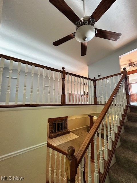 17510 Munn Road Chagrin Falls, OH 44023 - Photo 11 of 35 Stairs with ceiling fan