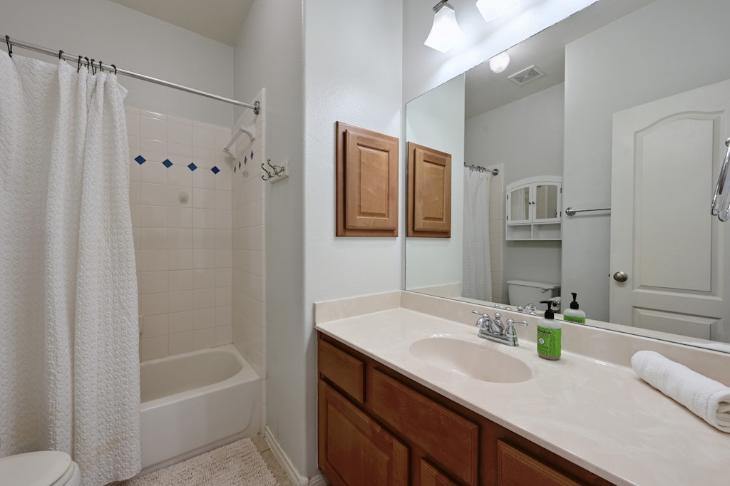 12304 Aralia Ridge Drive Austin, TX 78739 - Photo 26 of 37 a bathroom with a sink double vanity mirror and a bathtub