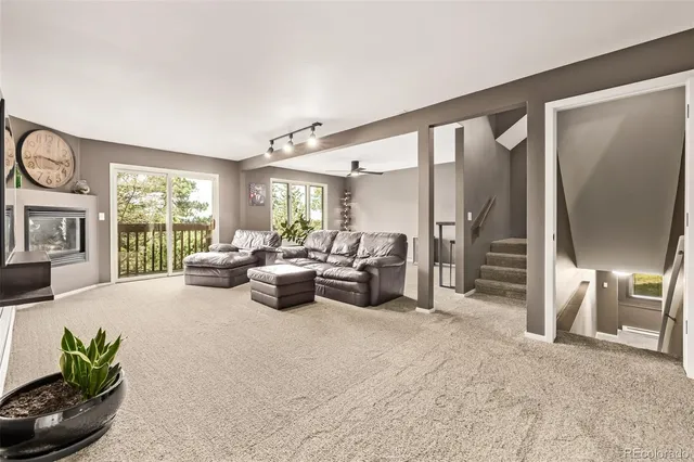 a living room with furniture