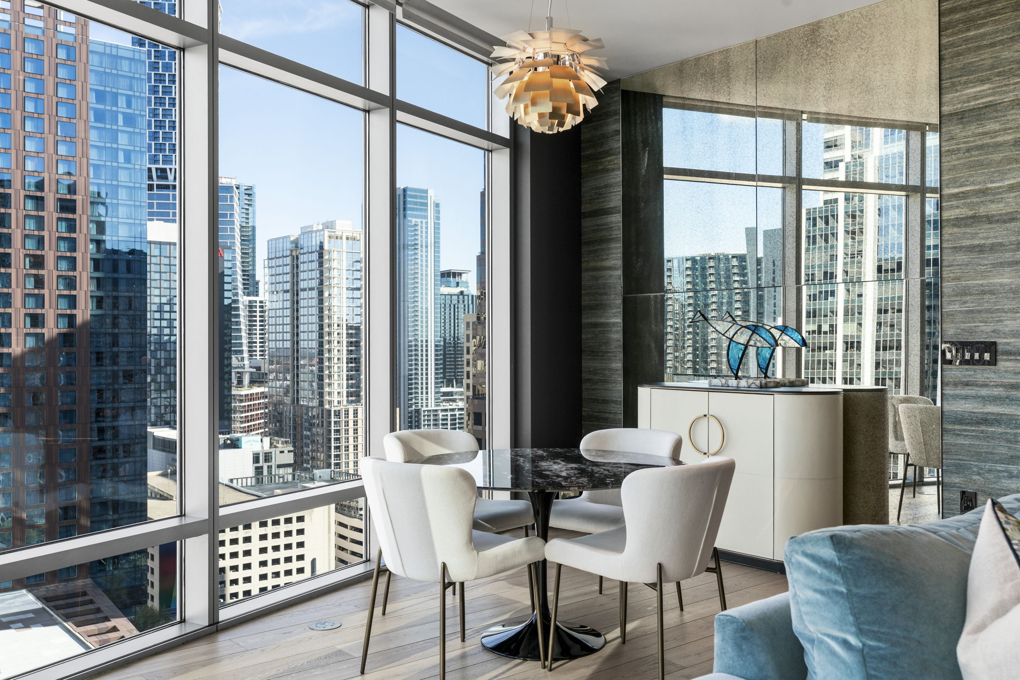 200 Congress Avenue, Unit 21D Austin, TX 78701 - Photo 9 of 34 Dining area featuring a skyline view