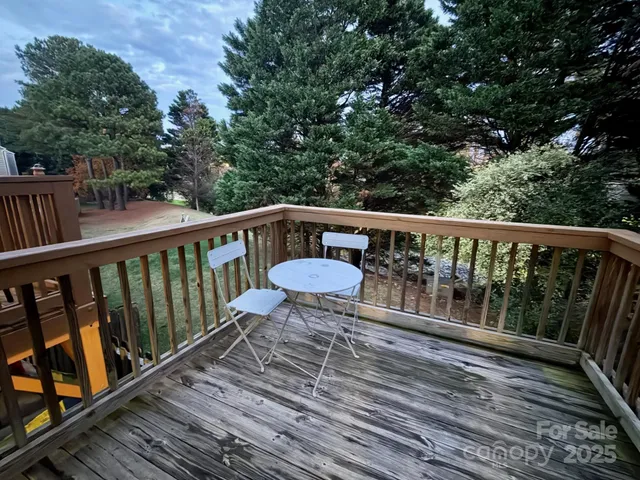 a view of a deck