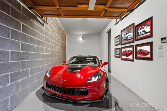 a blue and white wall with in a kitchen