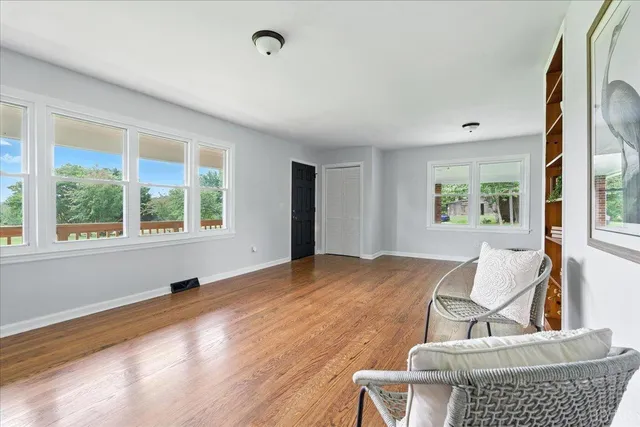 a living room with a couch and a table