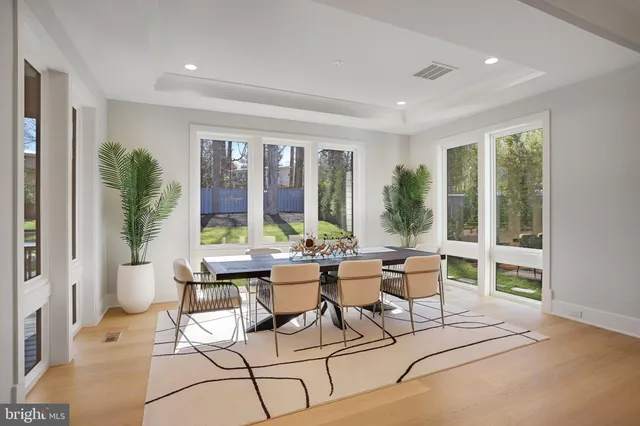 a bedroom with a bed and a mirror