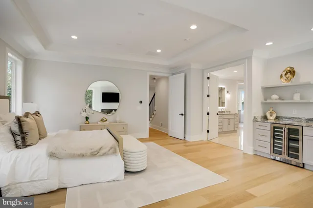 a room that has a bed in it