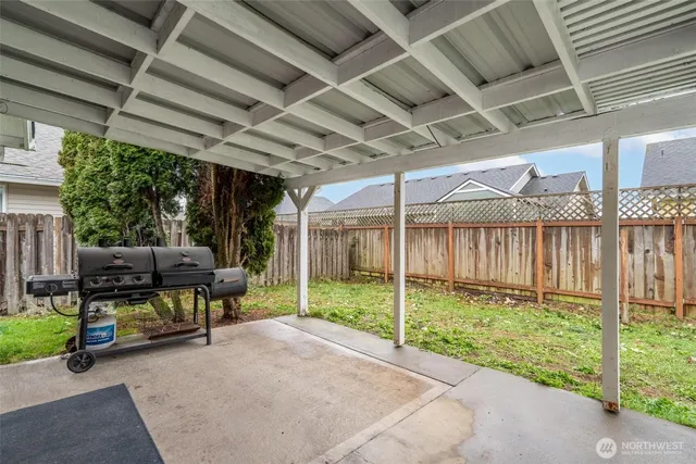 a view of backyard with green space