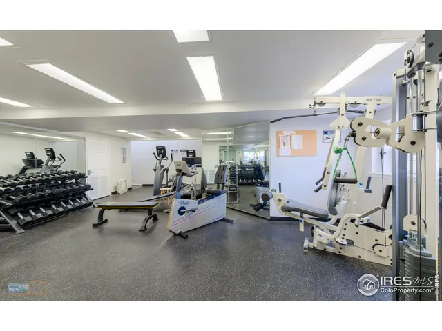 a living room with gym equipment and a window
