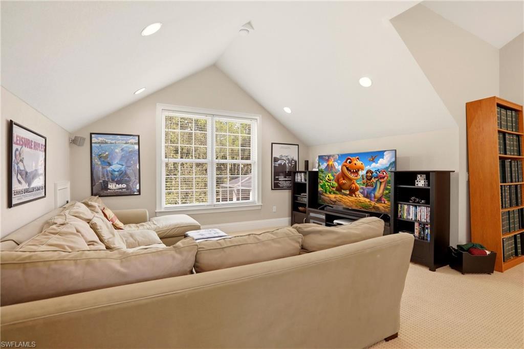 4335 7th Avenue Southwest Naples, FL 34119 - Photo 28 of 49 Living area with light carpet and recessed lighting