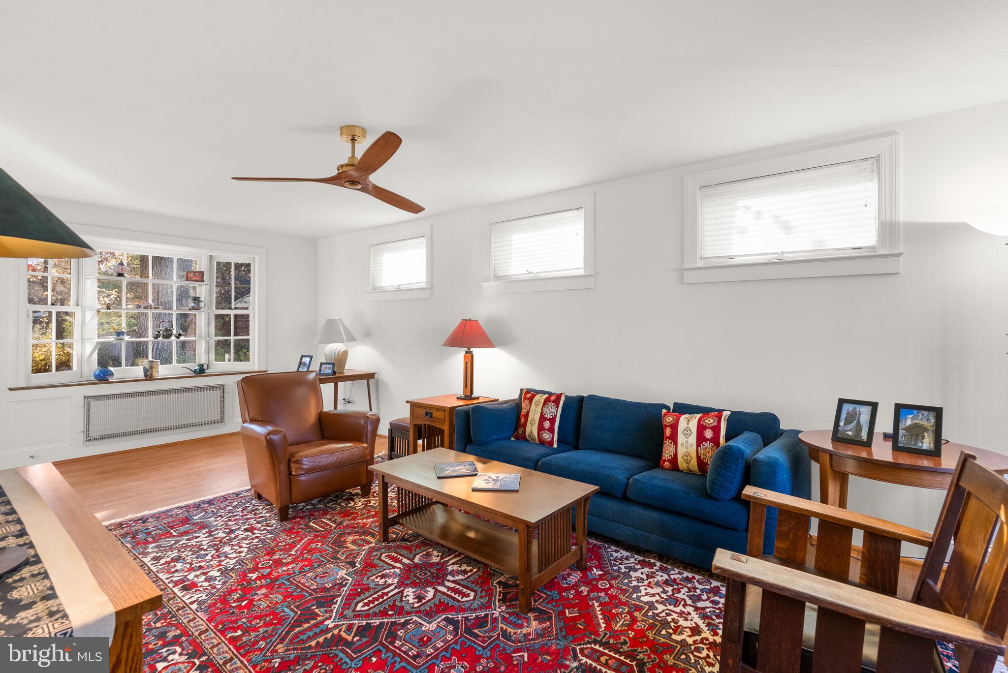 4615 Amherst Road College Park, MD 20740 - Photo 5 of 34 Family Room 2/Ceiling Fan & Large Picture Windows