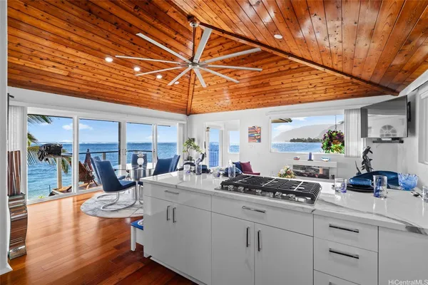 a view of an ocean and beach