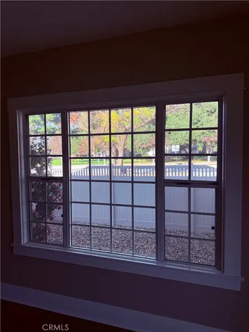 front view of a glass door