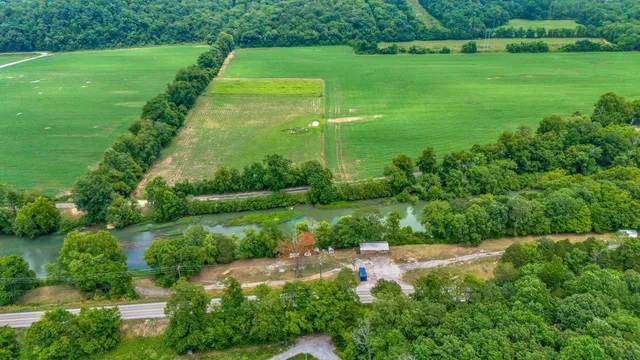 a view of a golf course with a garden