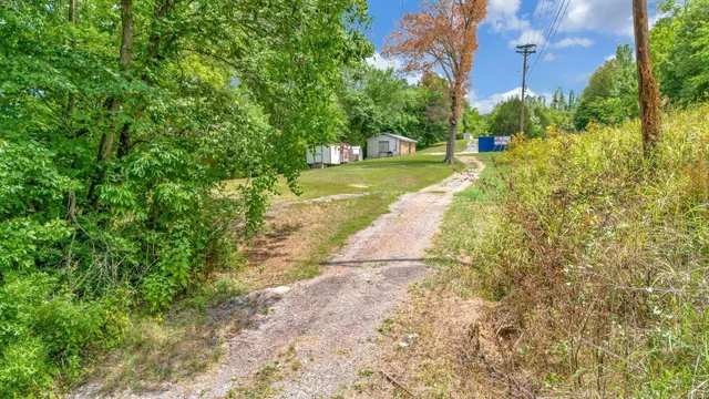 a view of a lake with a city