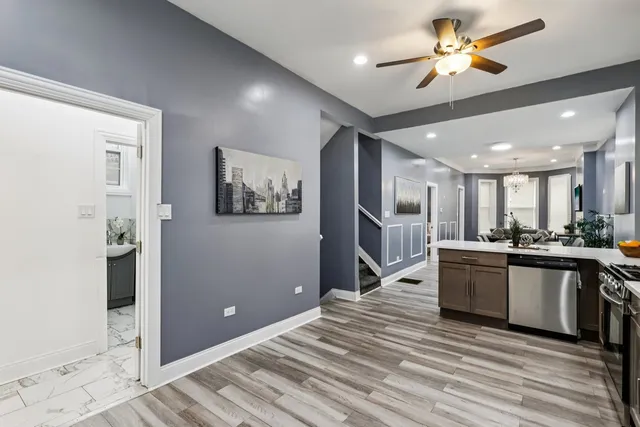 a bedroom with a bed and walk in closet