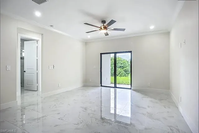 an empty room that has a window