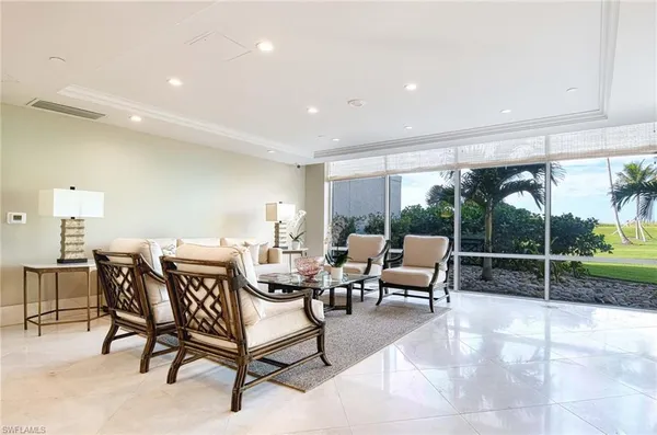 a living room with furniture