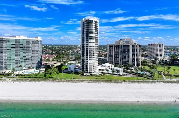 a view of a city with tall buildings