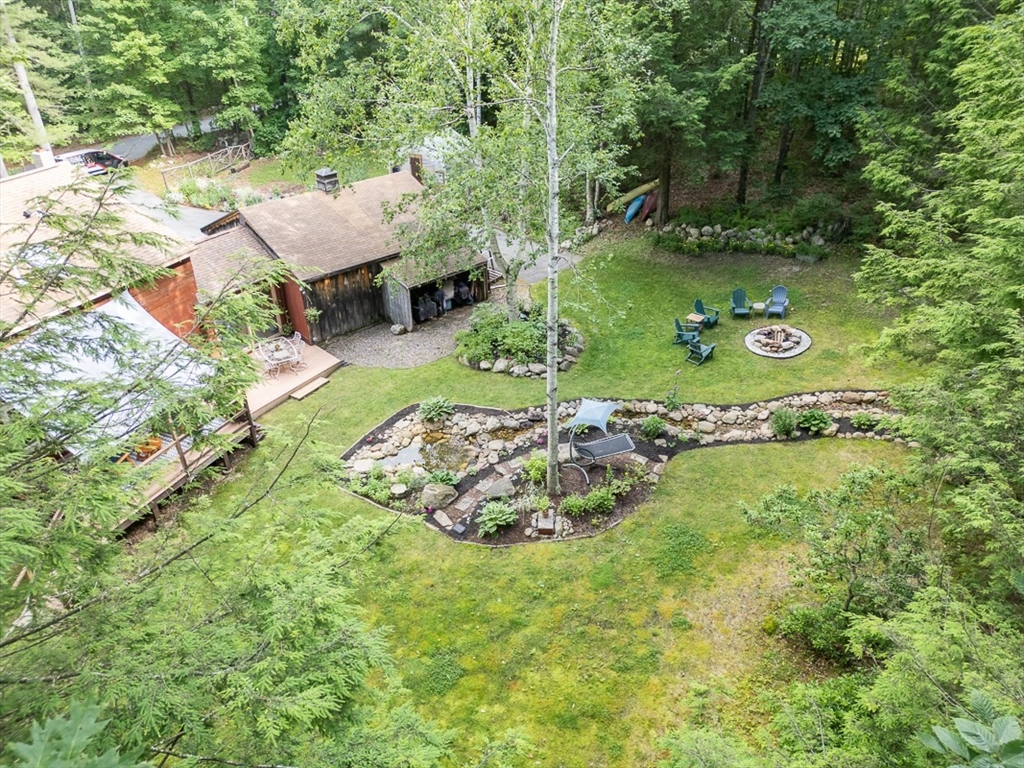 249 Pillsbury Road Ashby, MA 01431 - Photo 34 of 39 an aerial view of a house with a yard and lake
