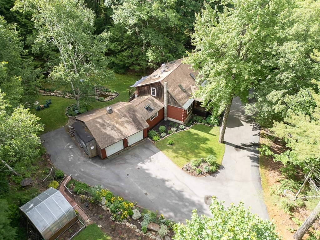 249 Pillsbury Road Ashby, MA 01431 - Photo 35 of 39 an aerial view of a house with a yard and greenery