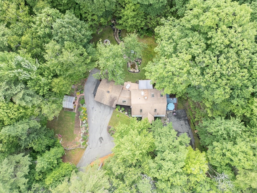 249 Pillsbury Road Ashby, MA 01431 - Photo 36 of 39 an aerial view of residential house with outdoor space and trees all around
