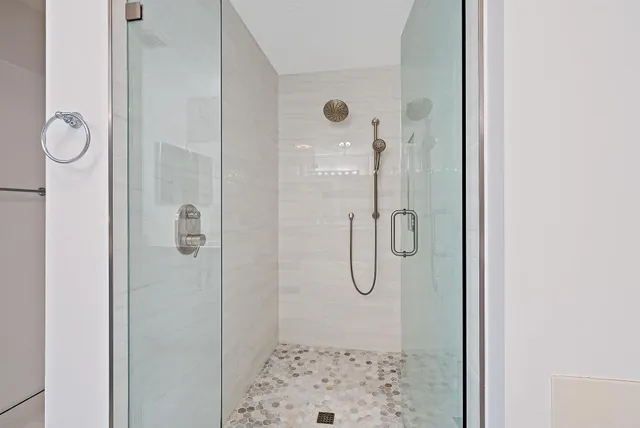a bathroom with a shower
