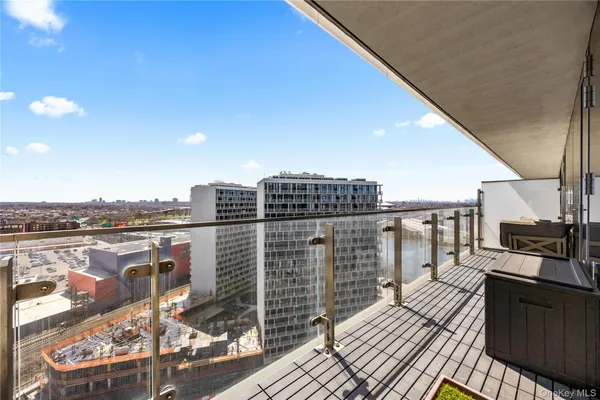 a view of balcony with city view
