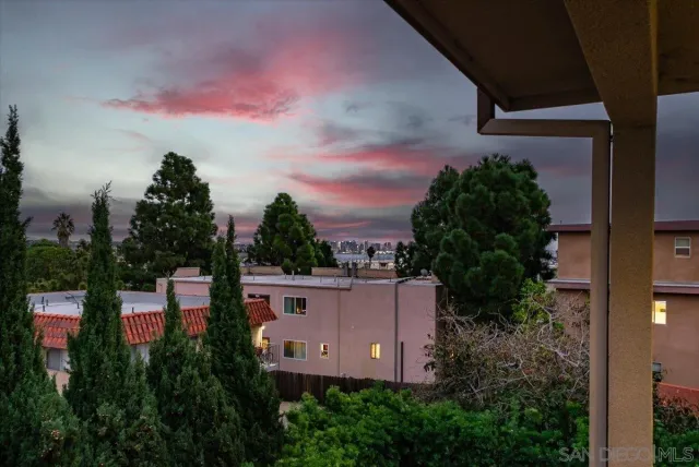 a hallway with a large window