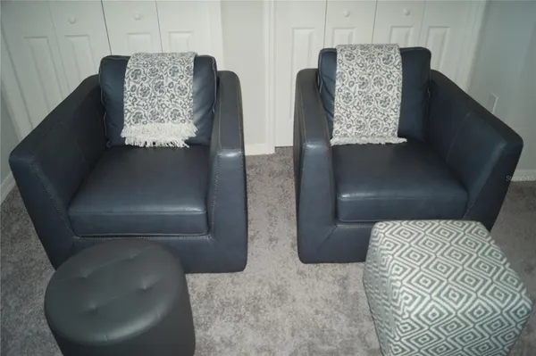 a living room with furniture