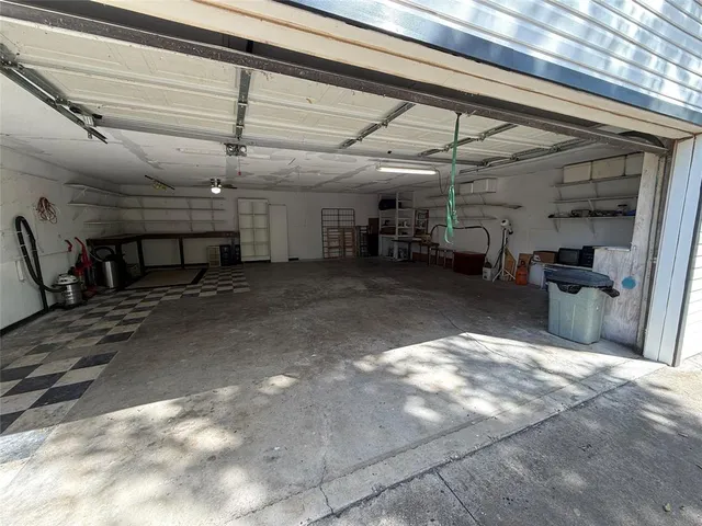 a view of a garage