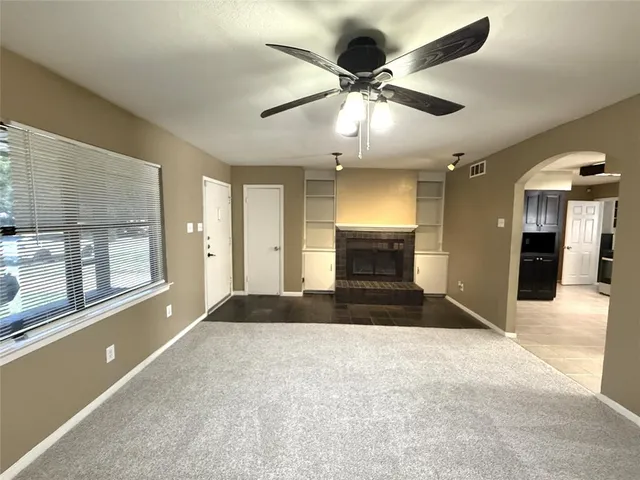 a view of large windows in a hall