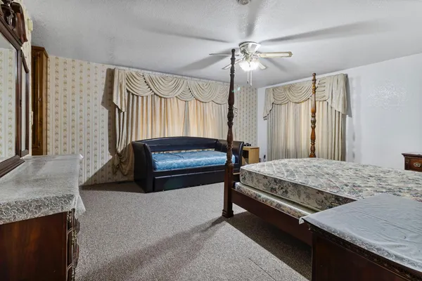 a backyard of a house with lots of green space