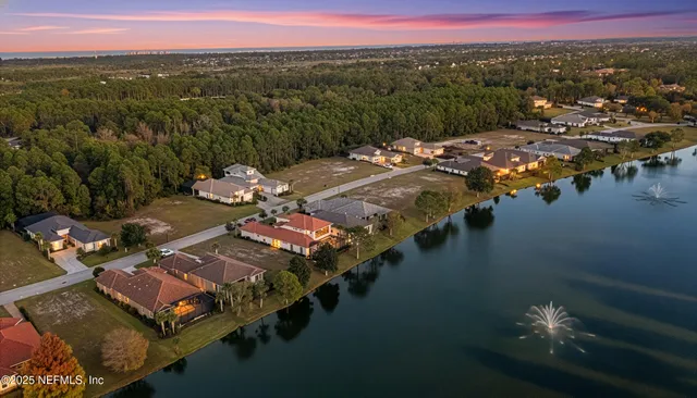 a view of a golf course with a garden