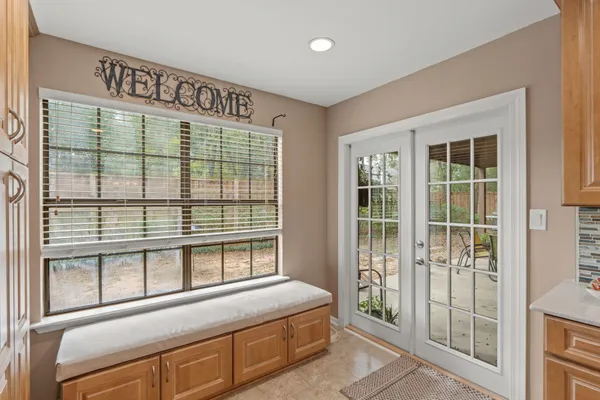 a view of a large window with a balcony