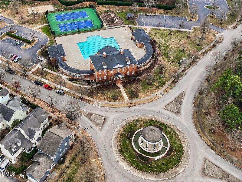 724 Summer Music Lane Raleigh, NC 27603 - Photo 58 of 70 an aerial view of a house with garden space and swimming pool