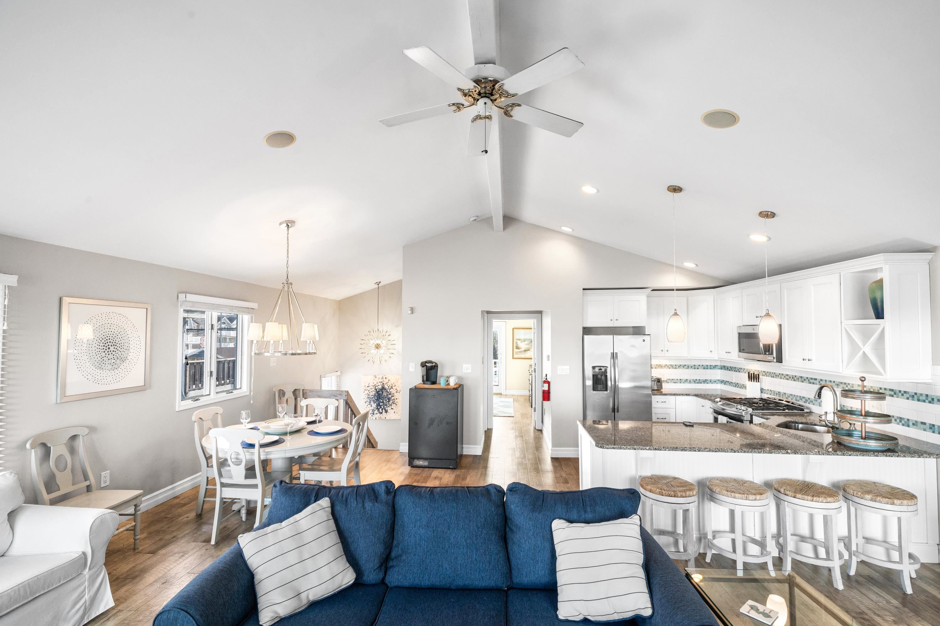2934 Ocean Drive, Unit NORTH Avalon, NJ 08202 - Photo 9 of 33 a living room with lots of furniture and kitchen view